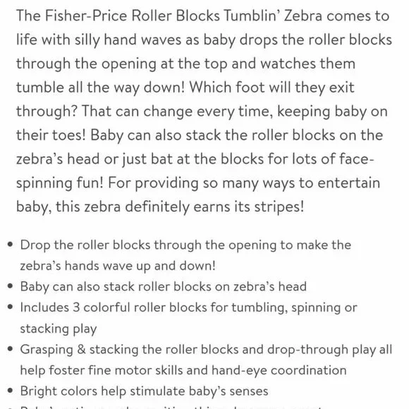 Fisher Price Zebra Toy - Picture 6 of 9